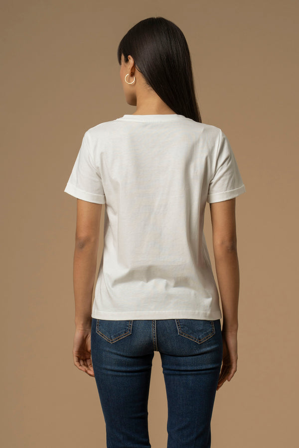 Camiseta básica manga corta con texto - T-shirt ANAISSE