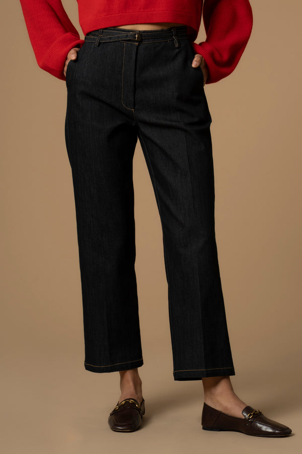 Pantalon coupe droite longueur Capri - Pantalon DENIM DALIBERTO
