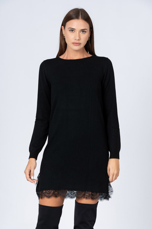 Abito con dettagli in pizzo - ABITO IN MAGLIA KLOEX