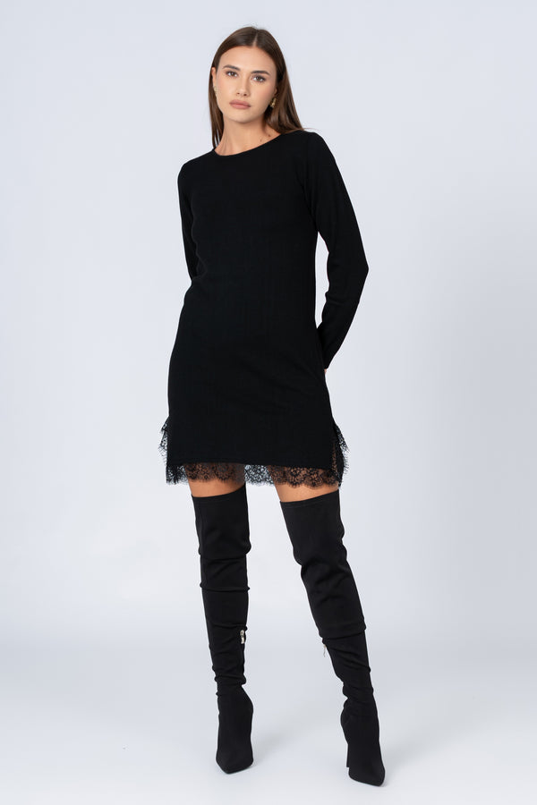 Abito con dettagli in pizzo - ABITO IN MAGLIA KLOEX