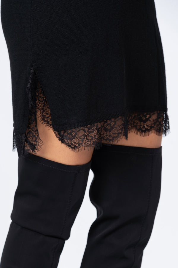 Abito con dettagli in pizzo - ABITO IN MAGLIA KLOEX