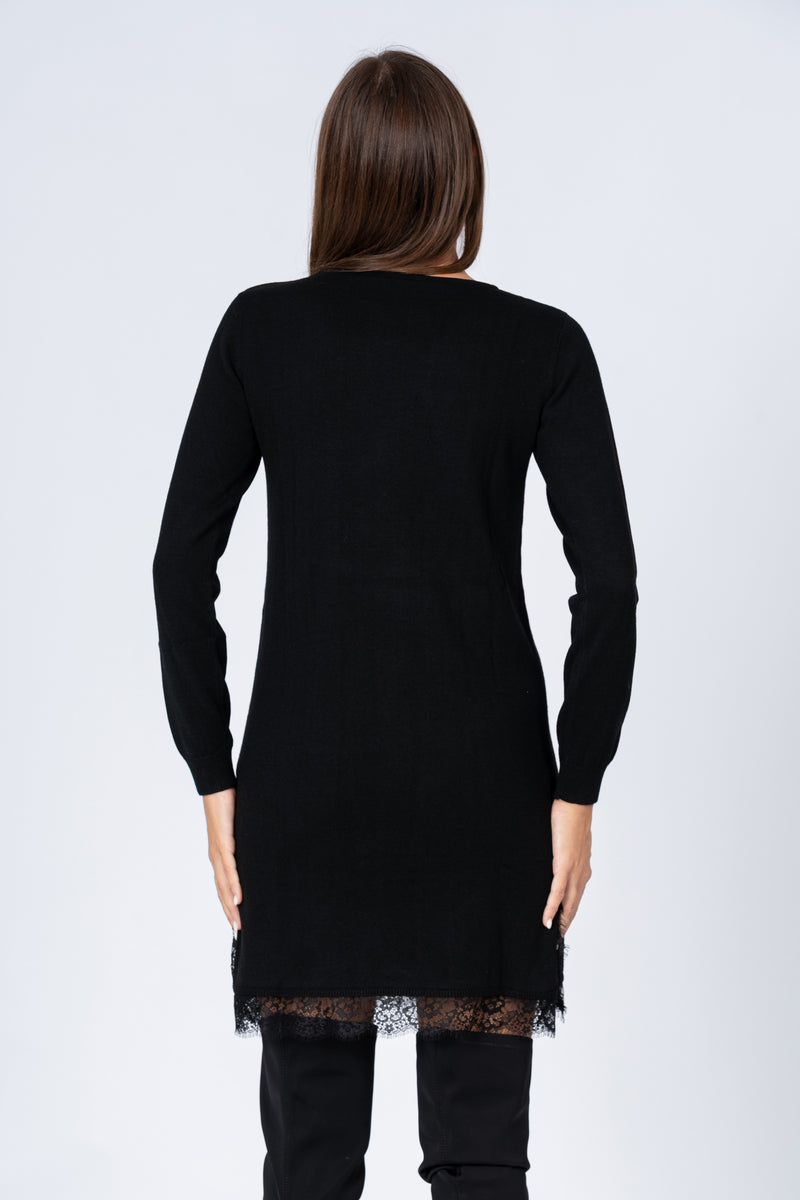 Abito con dettagli in pizzo - ABITO IN MAGLIA KLOEX