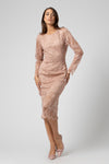 Robe manches longues jupon dentelle - Robe TESHIX