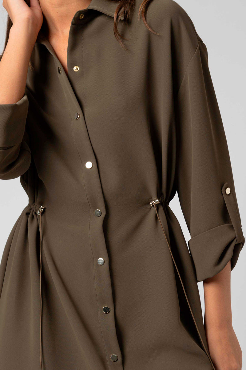 Vestido camisero cintura ajustable con cordón - Vestido TRACEYX