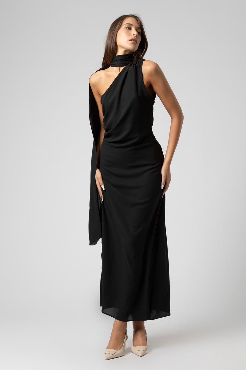 Robe asymétrique à une épaule avec drapé - Robe JOENX