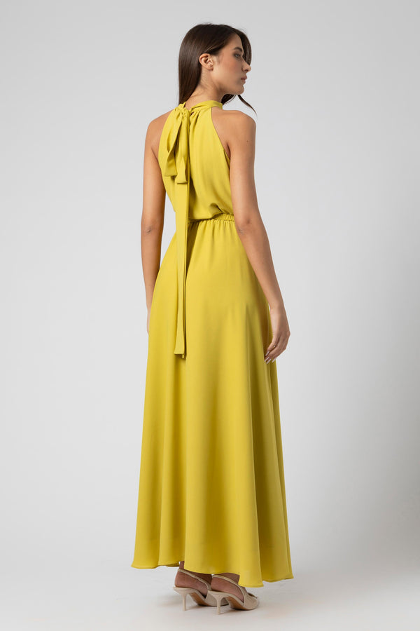 Elegant full length semi-sheer sleeveless dress - Dress MYENYX