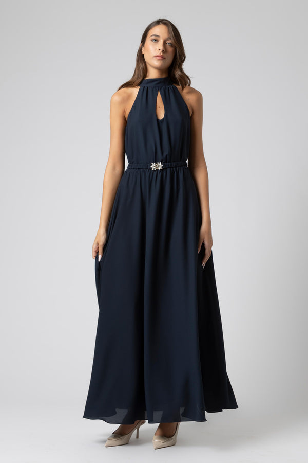 Elegant full length semi-sheer sleeveless dress - Dress MYENYX