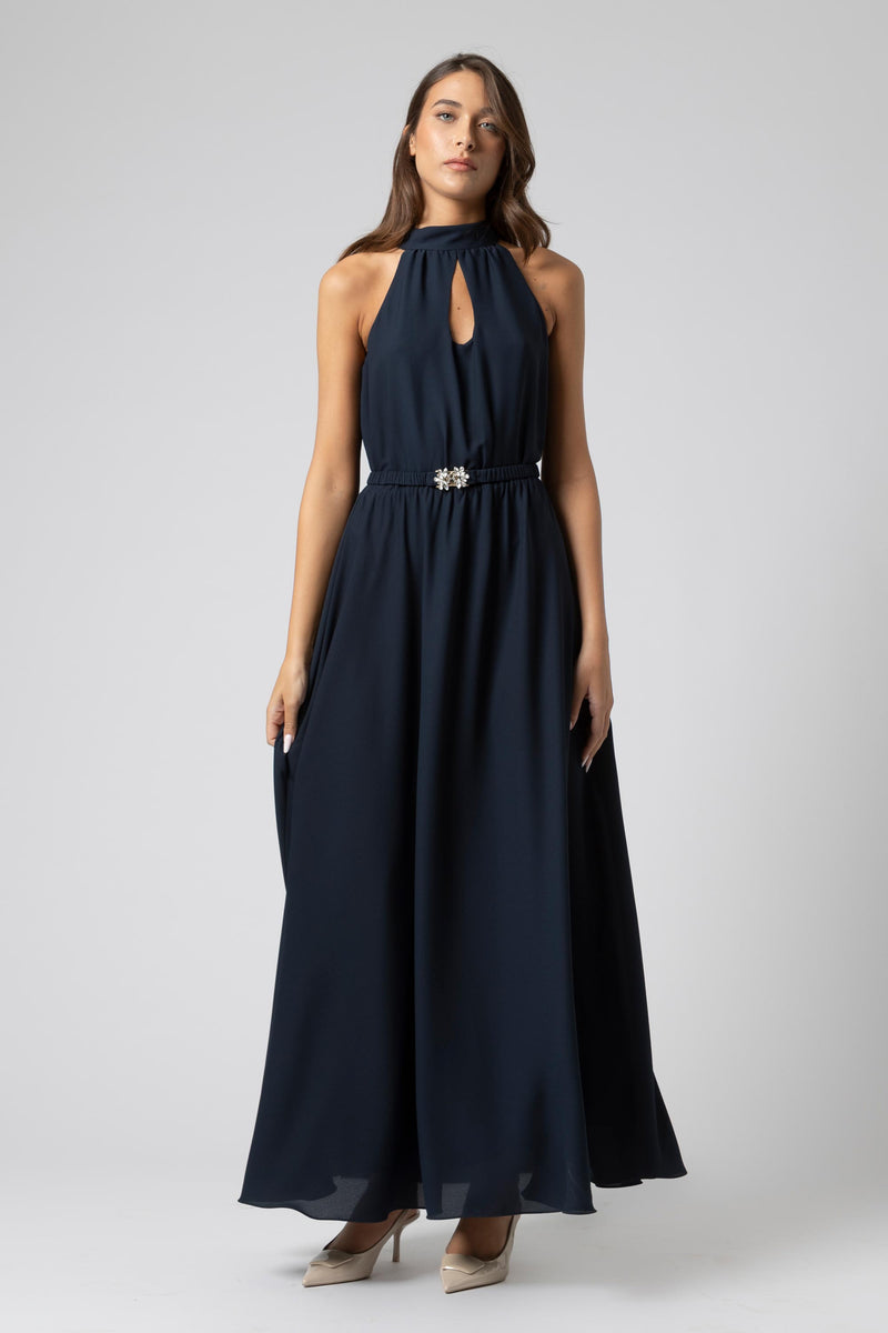 Robe longue col halter avec ceinture - Robe MYENYX