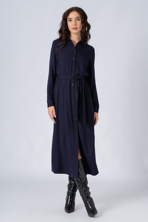 Robe longueur midi avec manches longues - ROBE FALRANX