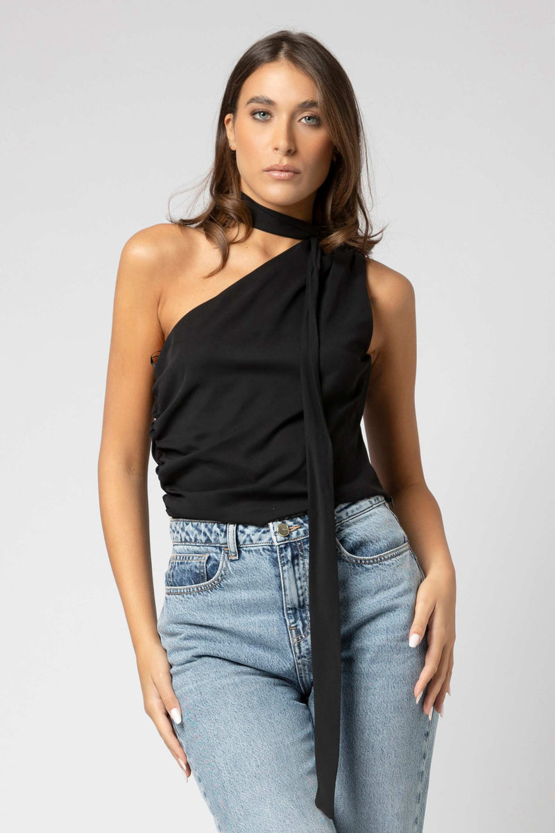 Haut sans manche asymétrique col noué - Blouse  JAPAX