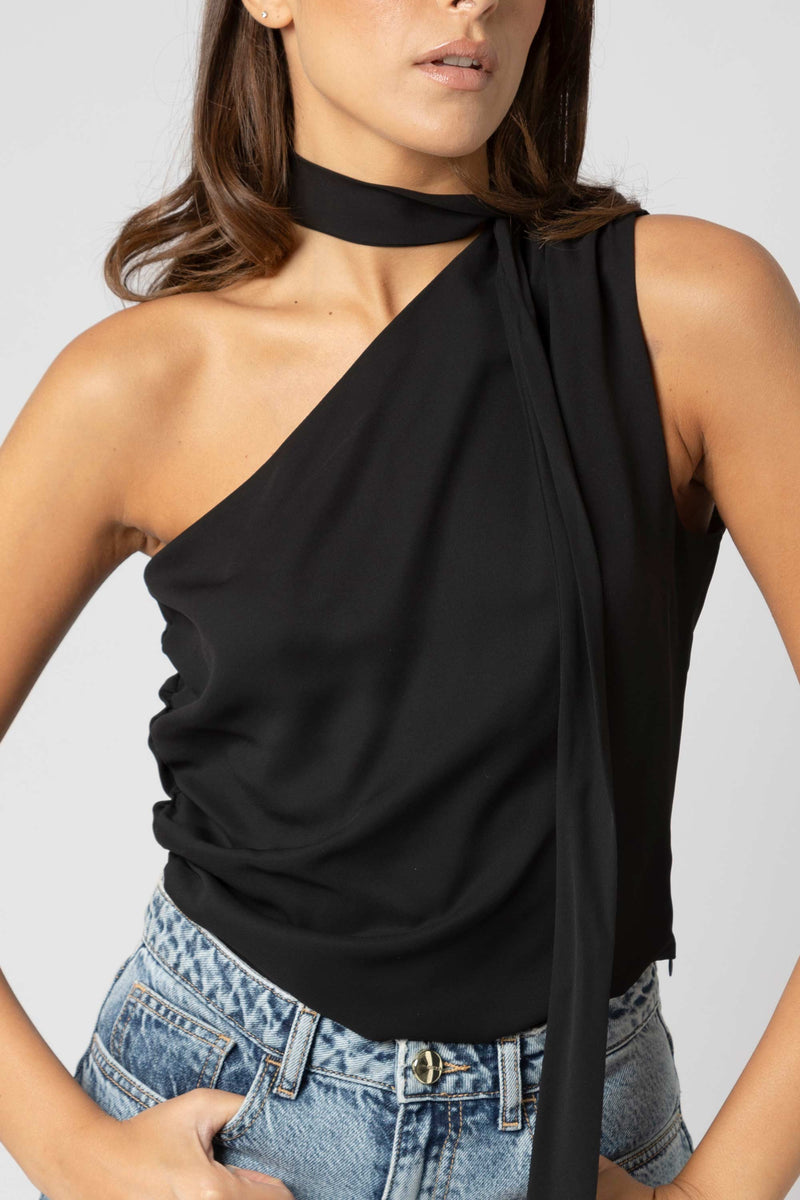 Haut sans manche asymétrique col noué - Blouse  JAPAX