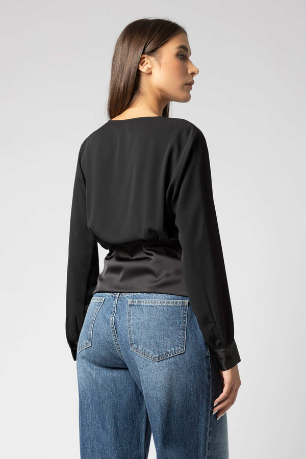 Blusa manga larga escote V - Blusa  YAMILAX