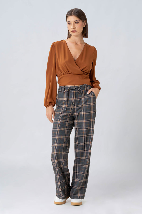 Chic dropped neck gathered blouse - WADYNX blouse