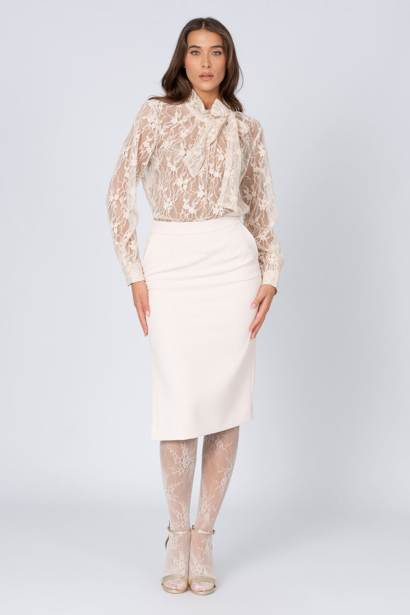 Blusa in pizzo con fiocco - Blusa  HOLLYX Kocca RTW