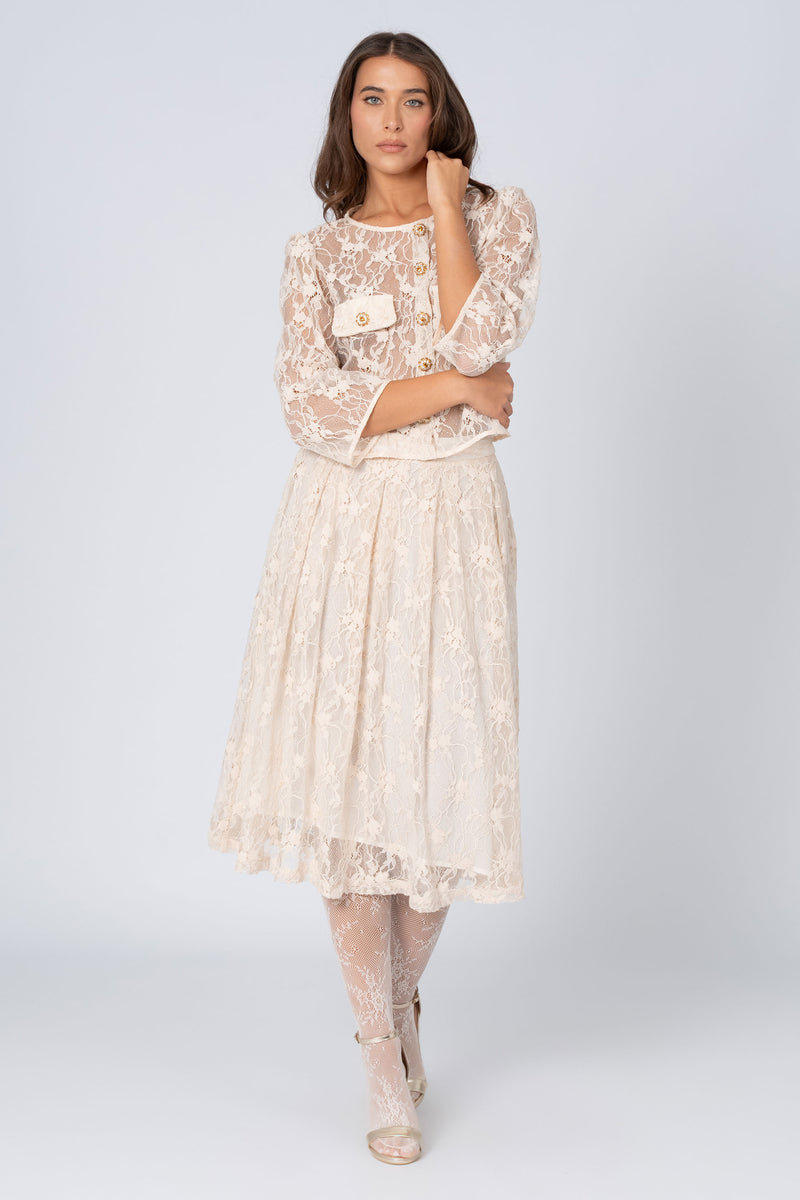 Blusa in pizzo con bottoni gioiello - Blusa  FARYX Kocca RTW