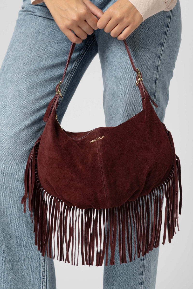 Borsa in suede con frange - Borsa FRANGEX