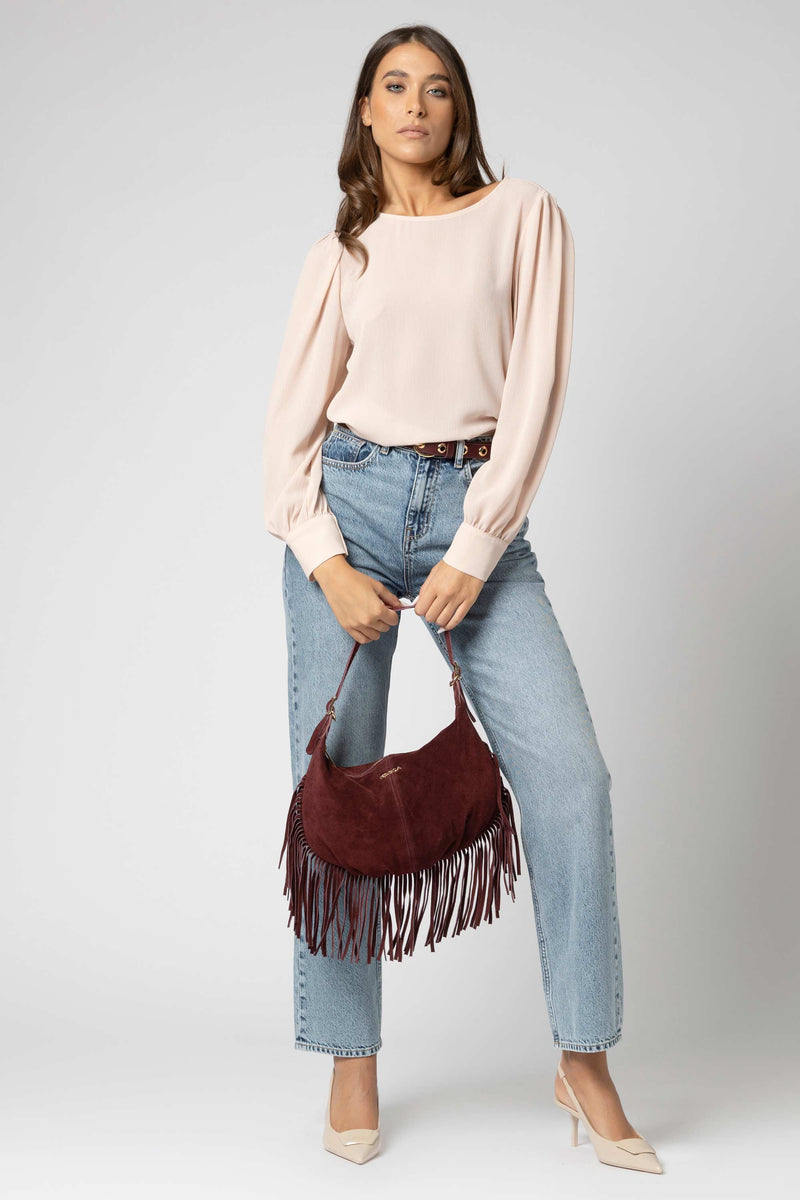 Borsa in suede con frange - Borsa FRANGEX