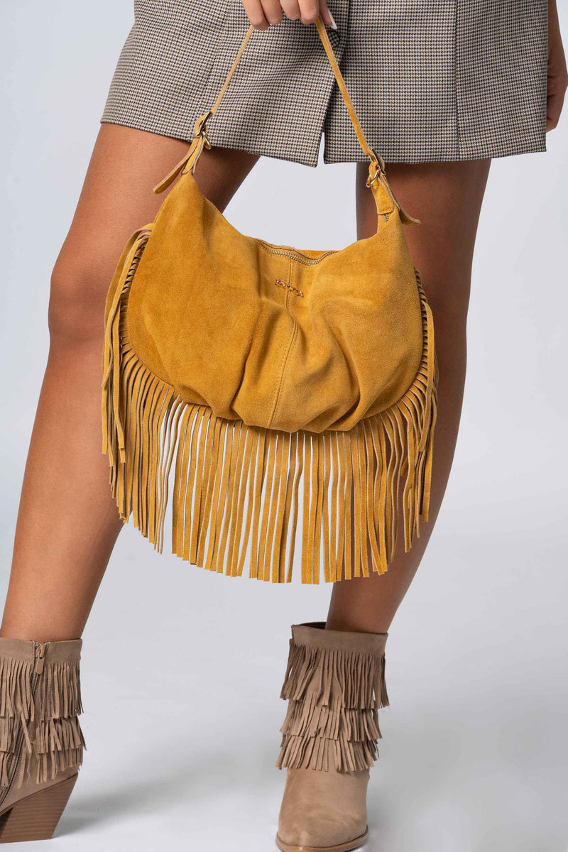 Borsa in suede con frange - Borsa FRANGEX