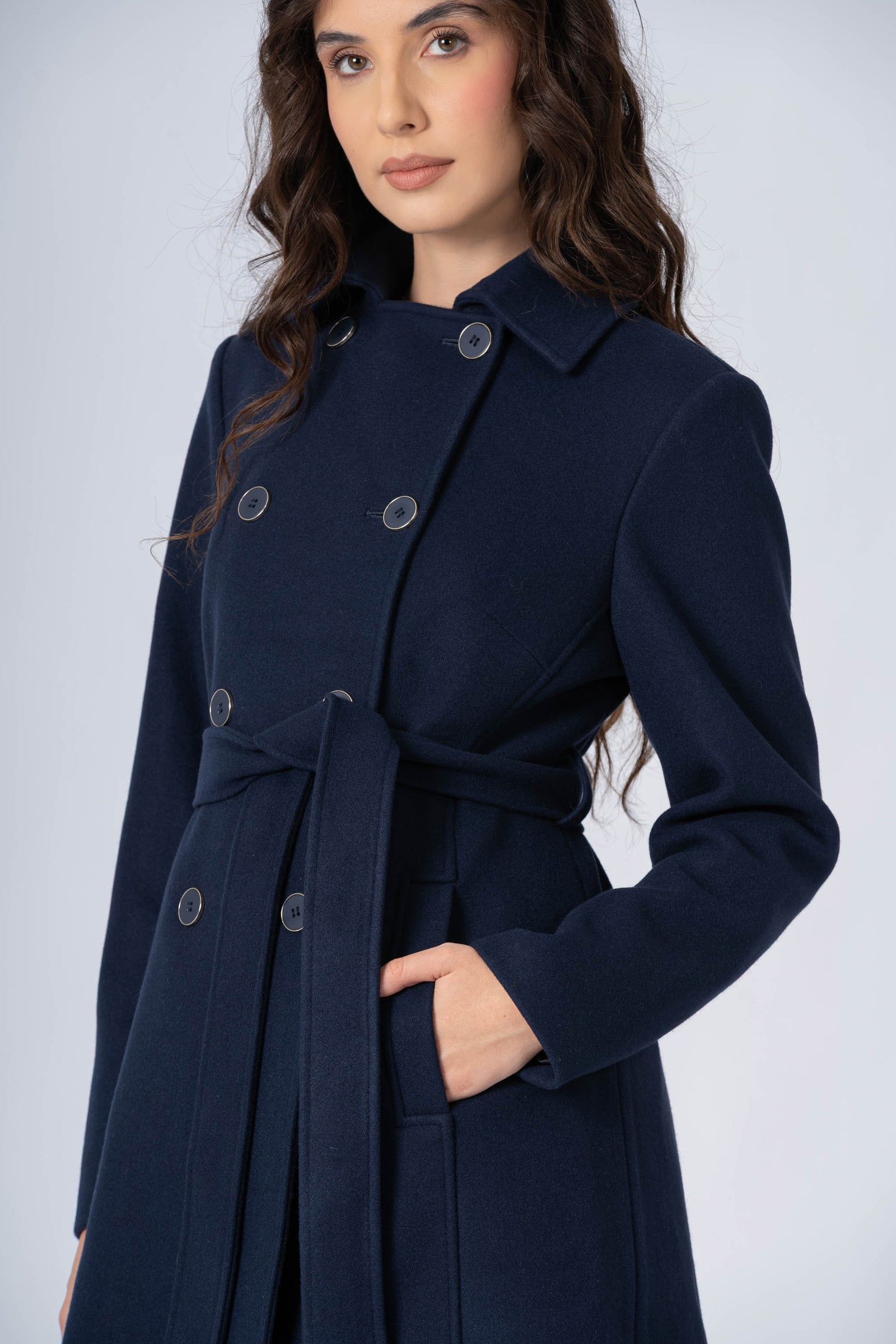 Trench-coat mi-long avec poches et boutons - MANTEAU AZDIRX | Kocca
