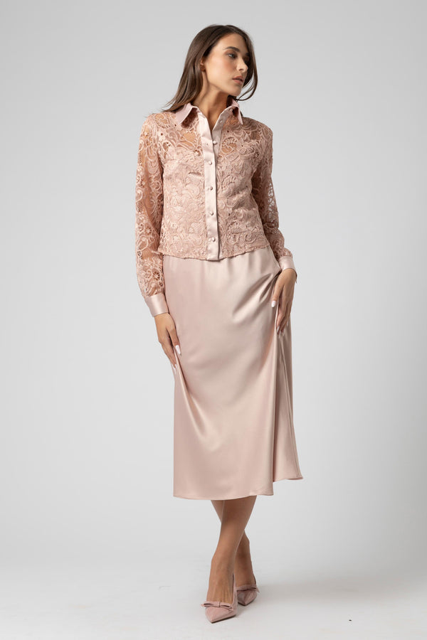 Chemise effet dentelle manches longues - Chemise SILVYEX
