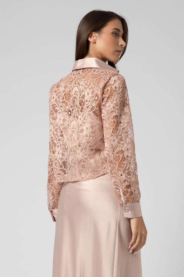 Chemise effet dentelle manches longues - Chemise SILVYEX