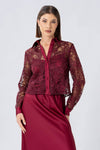 Camisa de encaje floral detalles satinados - Shirt SILVYEX