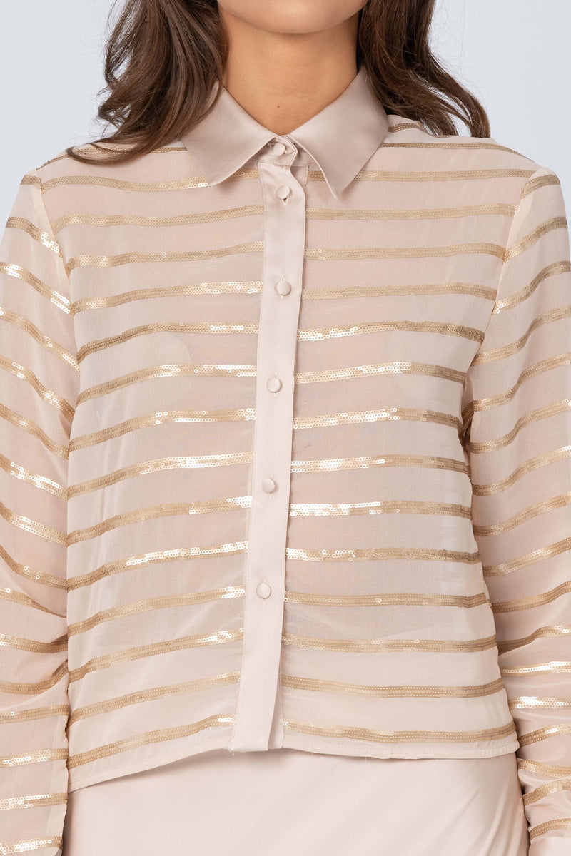 Camicia a righe con paillettes - Camicia HOHOX Kocca RTW