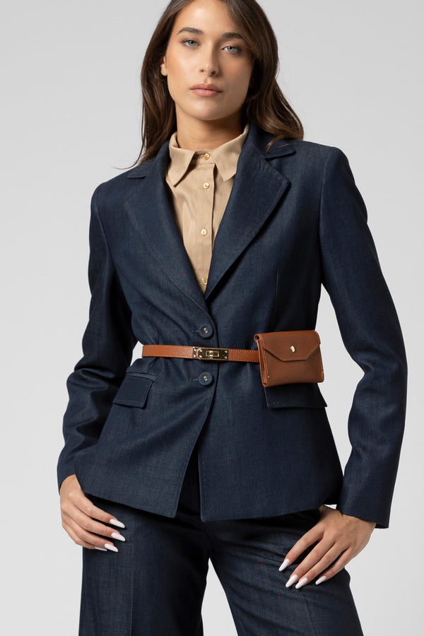 Cintura con pochette marrone - Belt LYNFEIX