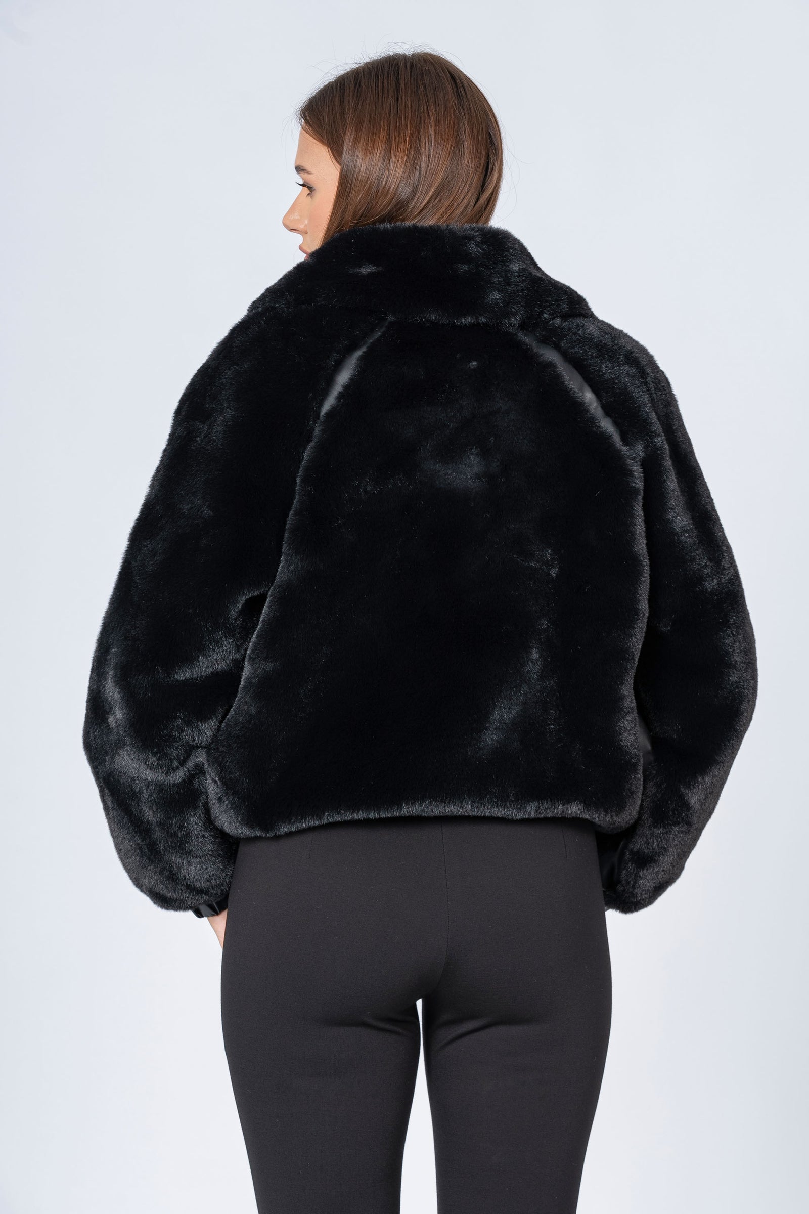 Elasticated faux fur short jacket - FLORIDAX FUR JACKET | Kocca