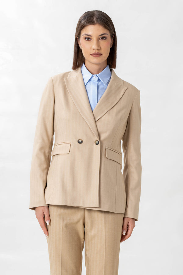 Giacca doppiopetto con revers - GIACCA YELENIAX