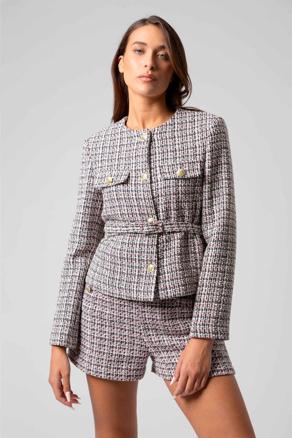 Veste courte en tweed bouclé - veste AZRISX