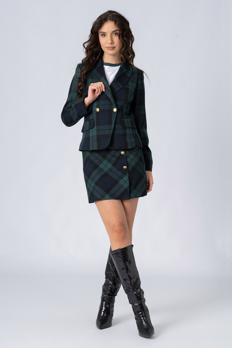 Chic chequered blazer style jacket - Jacket DAALX