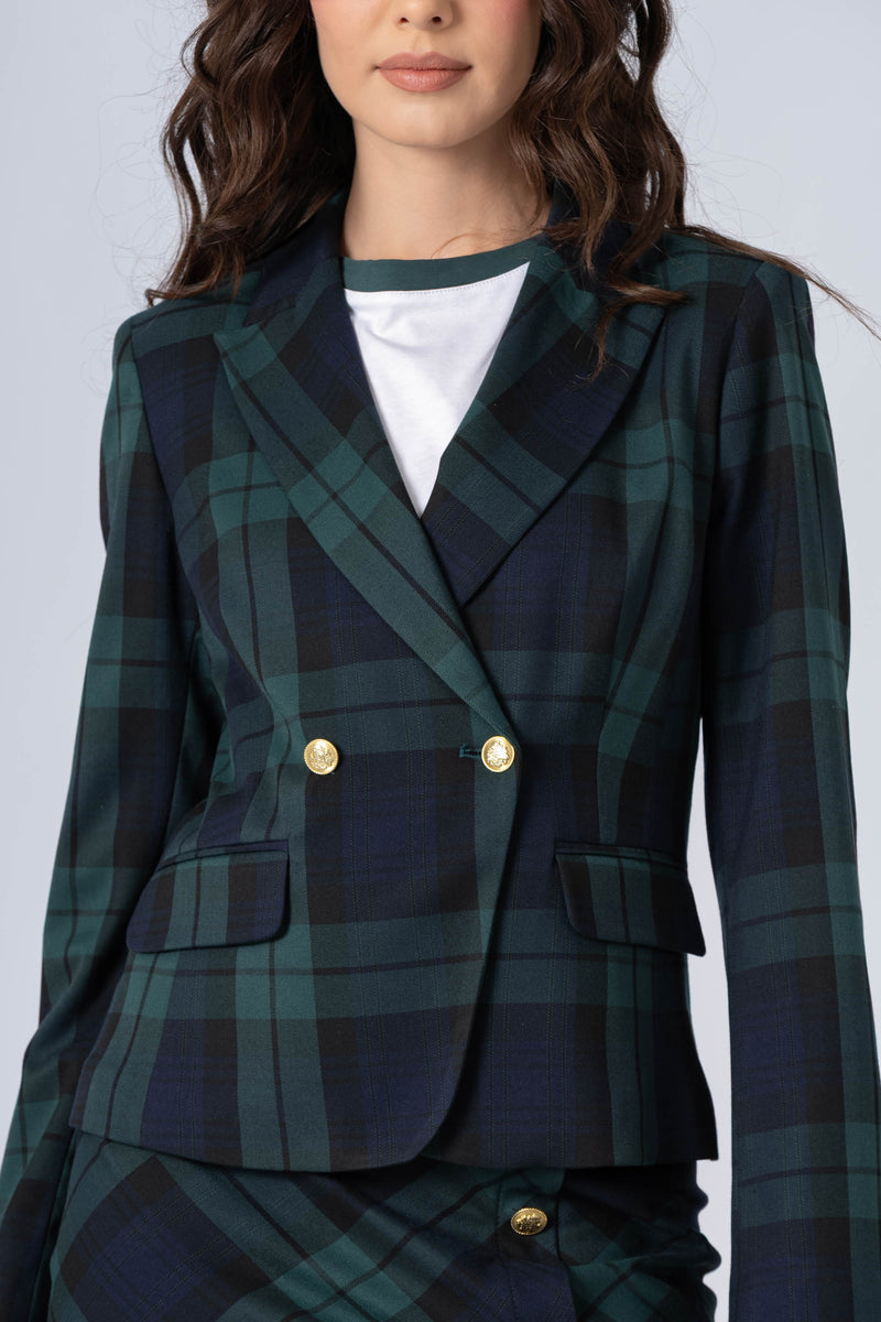 Chic chequered blazer style jacket - Jacket DAALX
