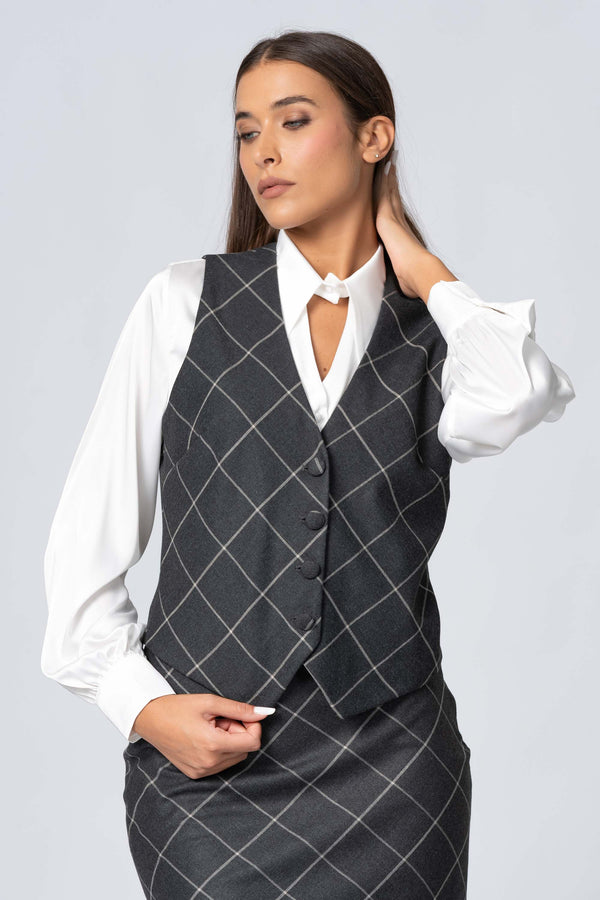 Gilet a quadri - Gilet  LUCILAX