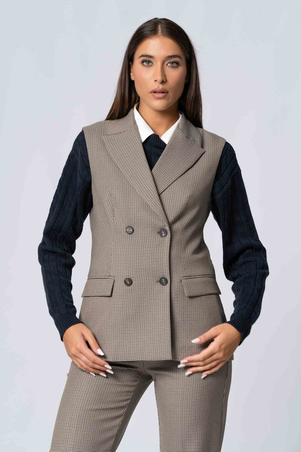 Gilet doppiopetto pied de poule - Gilet Doppio Petto BELUSX