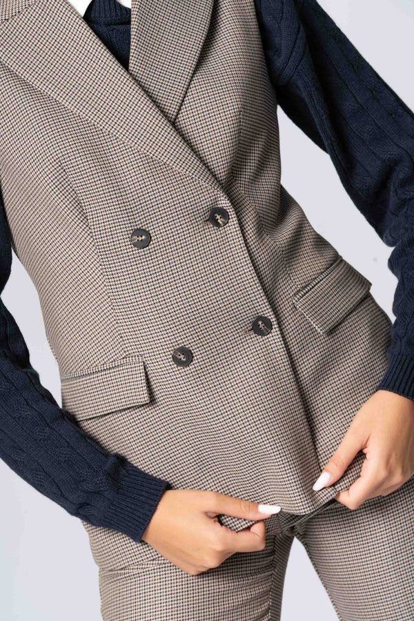 Gilet doppiopetto pied de poule - Gilet Doppio Petto BELUSX