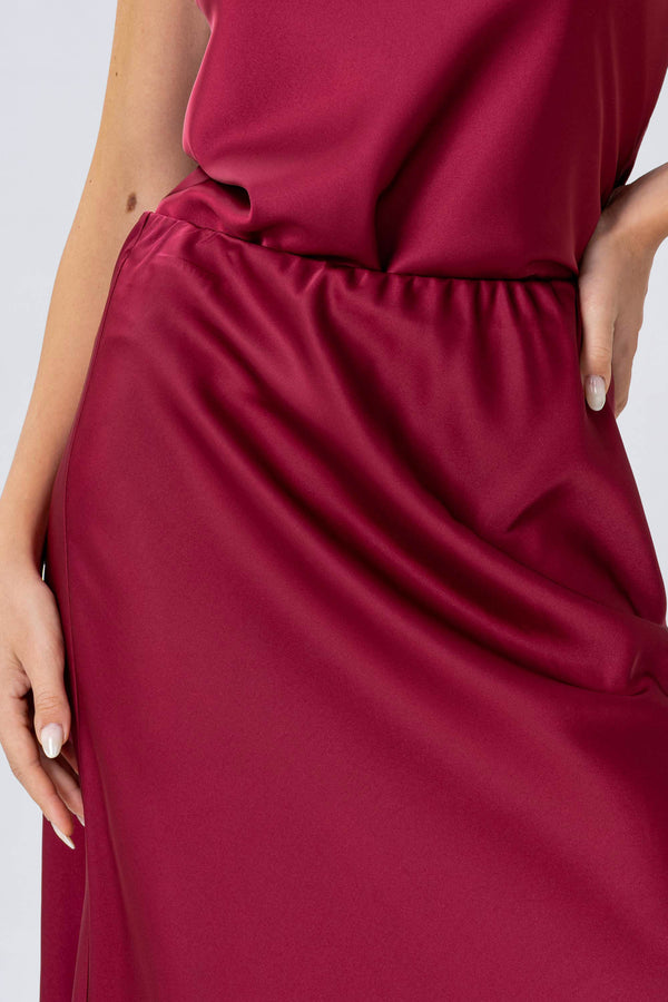 Modern chic silky three quarter length skirt - Skirt TRESX