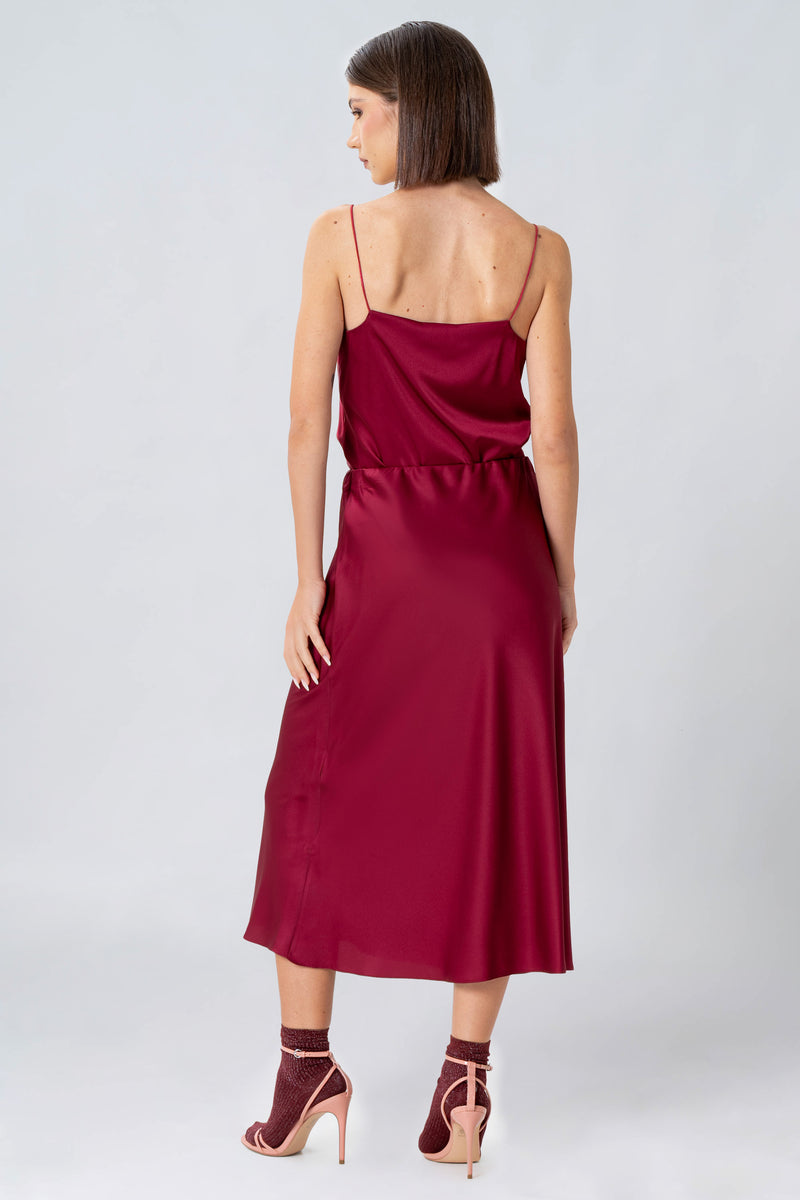 Falda midi satinada - Falda TRESX