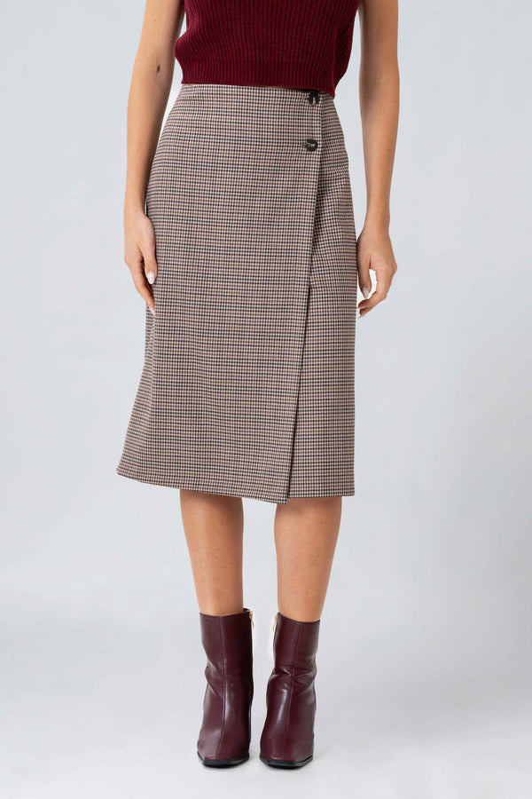 Falda midi de cuadros - Afuera BELKOSSX