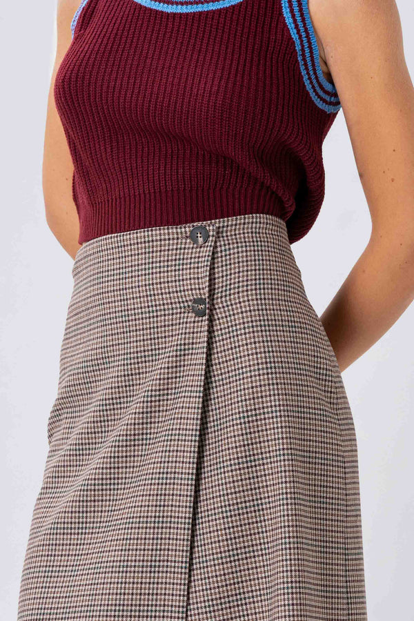Falda midi de cuadros - Afuera BELKOSSX
