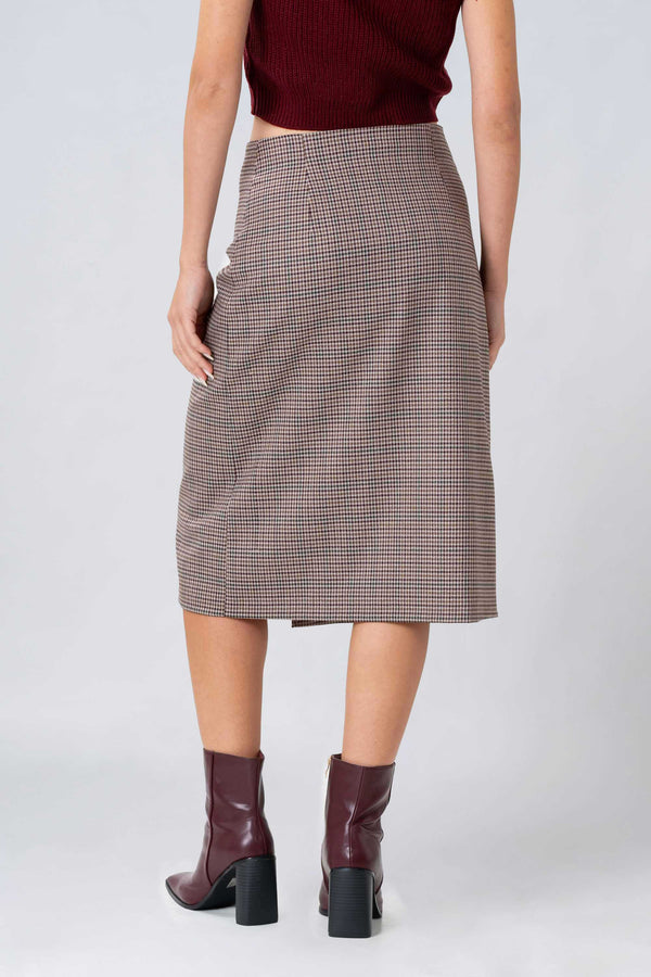 Falda midi de cuadros - Afuera BELKOSSX