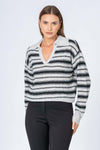 Pull col V à rabat manches longues - Tricot  RALEIX