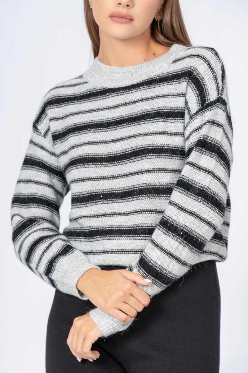 Pull manches longues à rayures - Tricot  RENAX