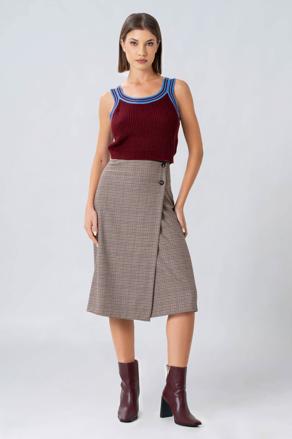 Stylish slim shouldered knitted top - QUINTAX knit top