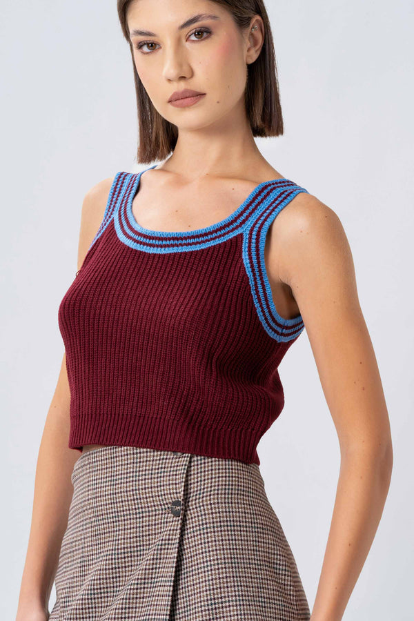 Stylish slim shouldered knitted top - QUINTAX knit top