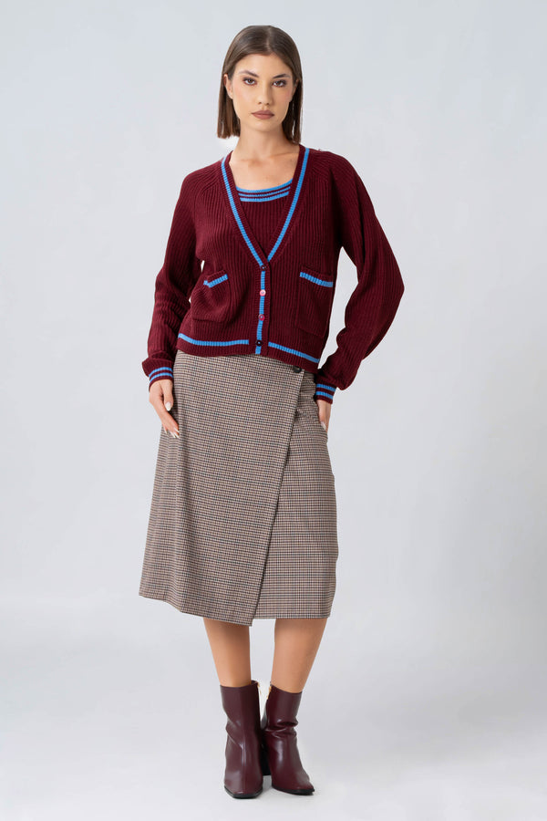 Chic twin tone cardigan sweater - POETAX cardigan sweater