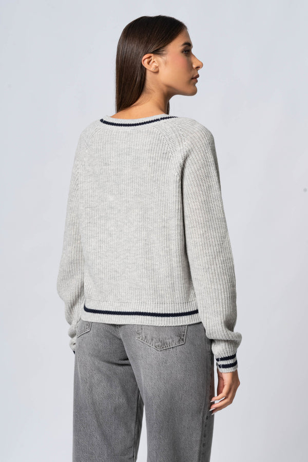 Cardigan con profili a contrasto - Maglia Cardigan M/L POETAX