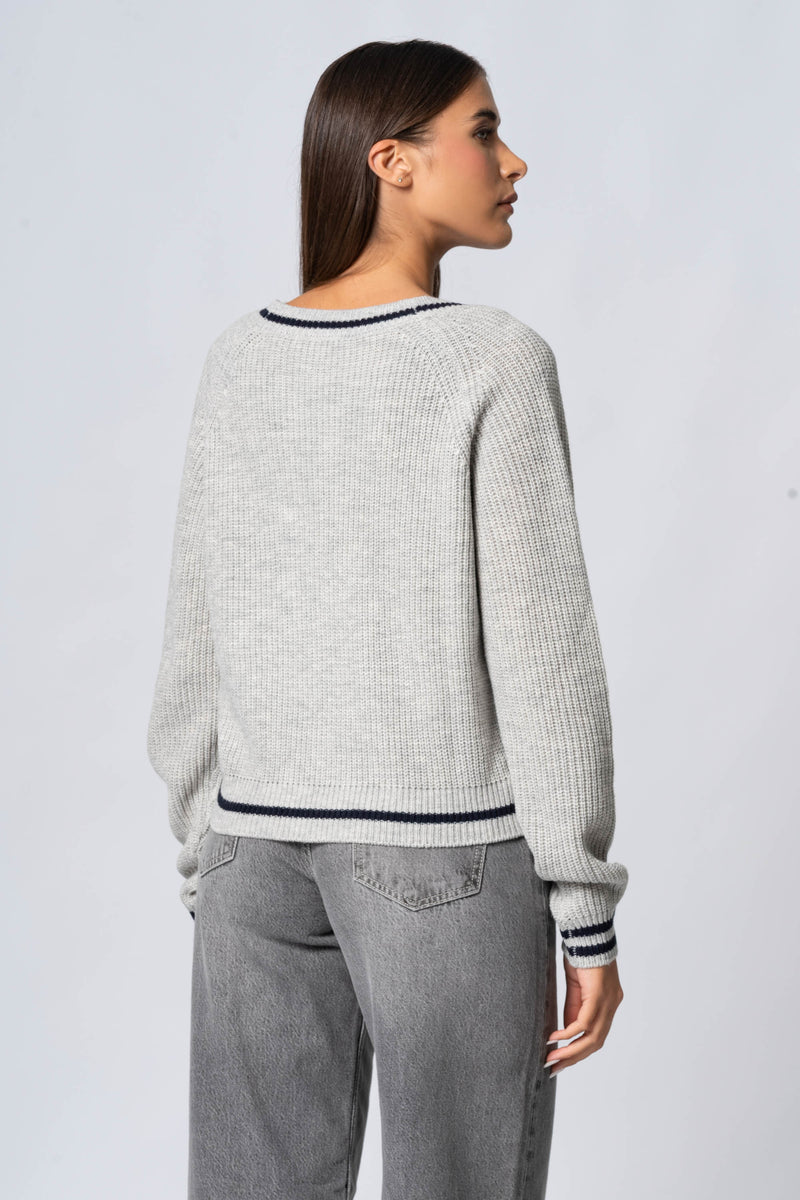 Cardigan con profili a contrasto - Maglia Cardigan M/L POETAX
