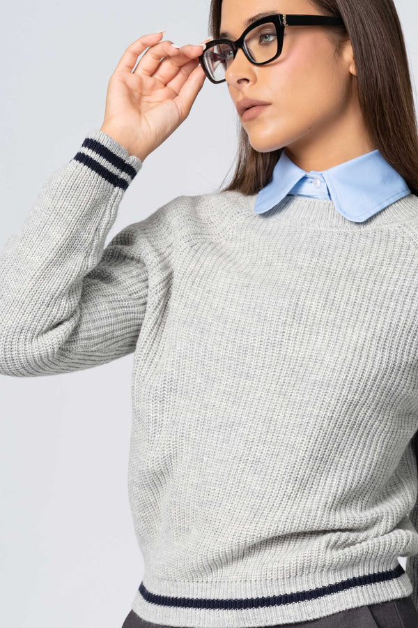 Maglia girocollo con profili a contrasto - Maglia M/L RAIDEX