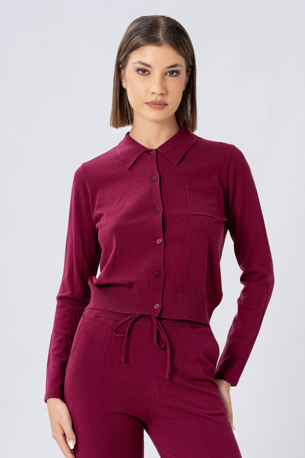 Soft colarred long sleeved sweater - VEAX sweater